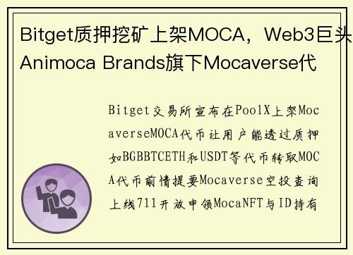 Bitget质押挖矿上架MOCA，Web3巨头Animoca Brands旗下Mocaverse代